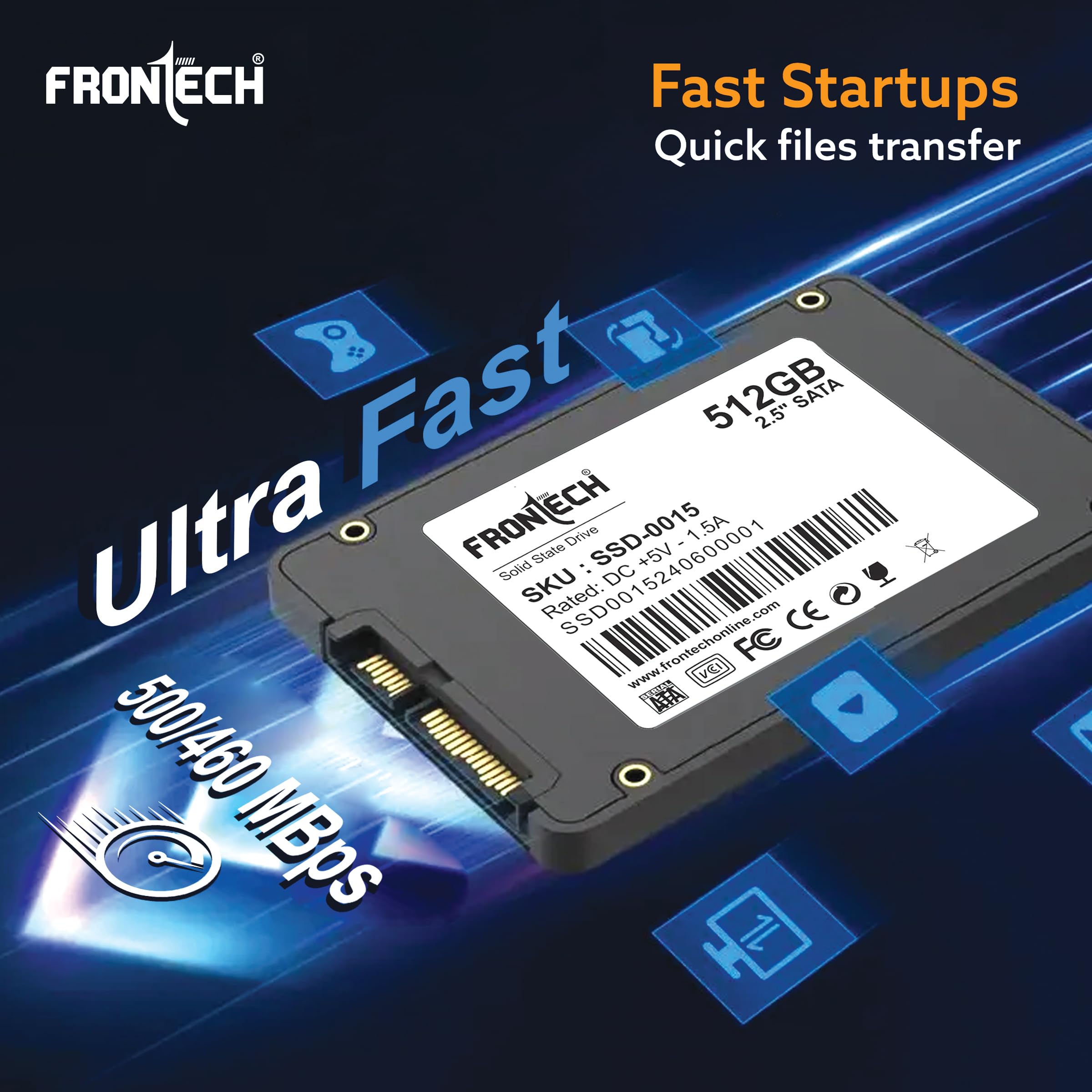 Amazon.in: Buy FRONTECH 512GB Internal SSD, 2.5 SATA, TLC+SMI, Low